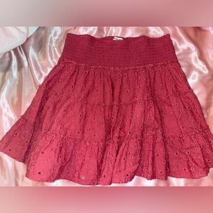 american eagle “red eyelet skirt”